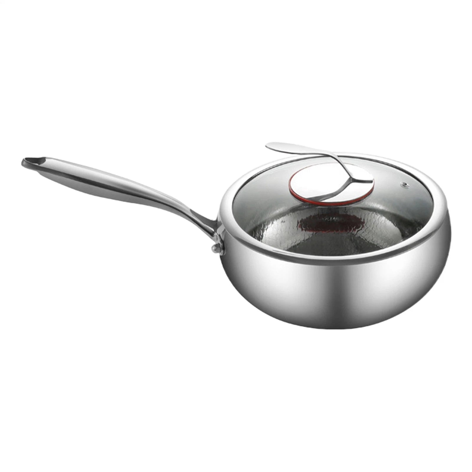 24cm Wok Pan Deep Frying Pan with Lid Titanium Coating Quick-Heating Flat