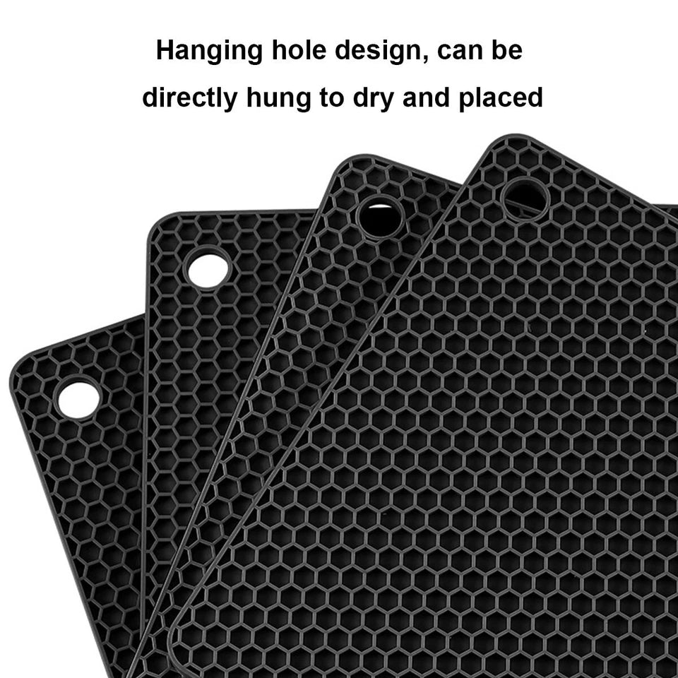 4X Non-slip Heat Resistant Silicone Kitchen Trivet mat Pan Hot Pot Holder Tray