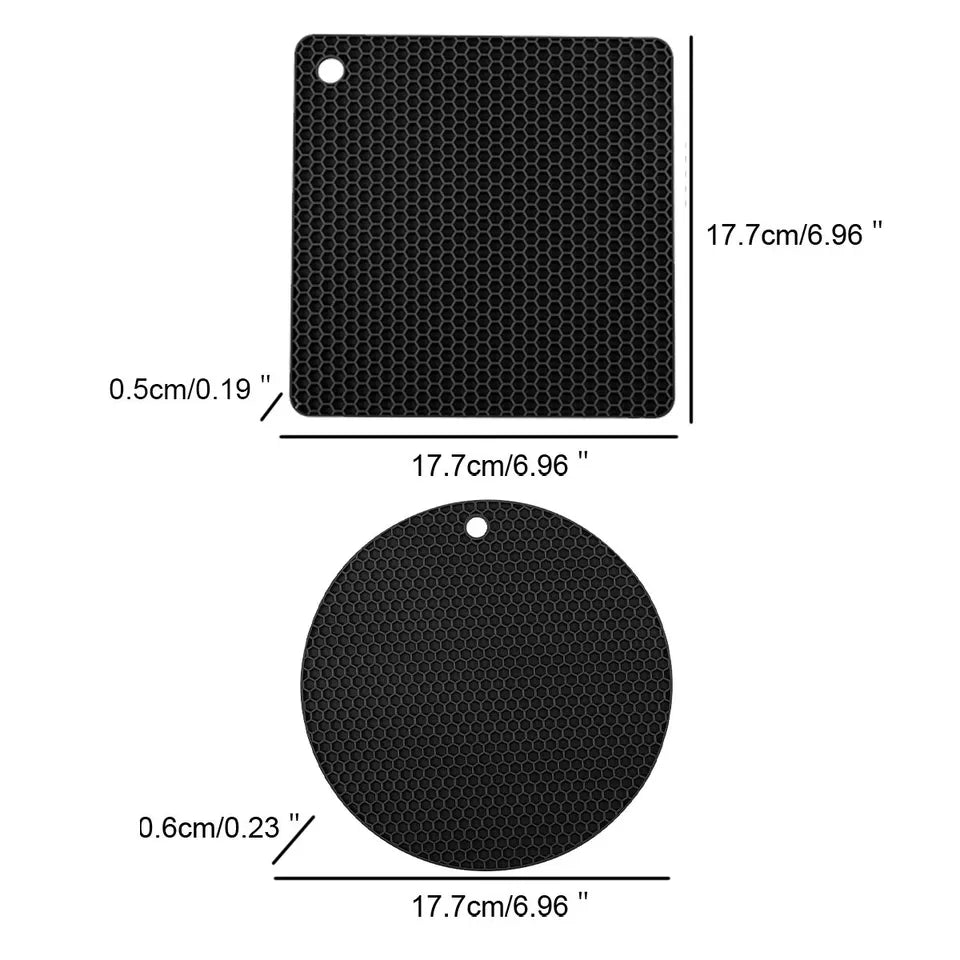 4X Non-slip Heat Resistant Silicone Kitchen Trivet mat Pan Hot Pot Holder Tray